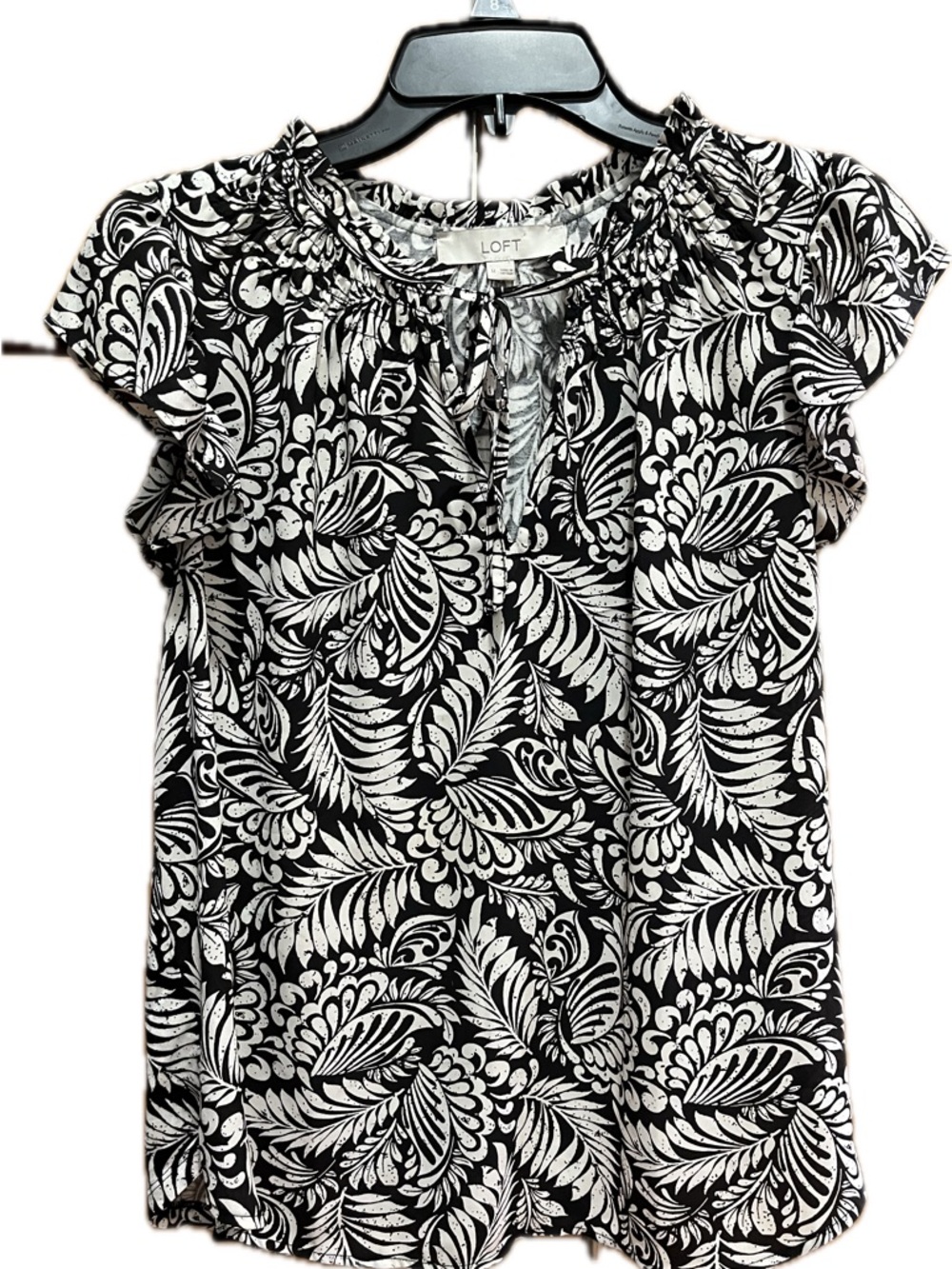 LOFT Flutter Sleeve Floral Print Blouse